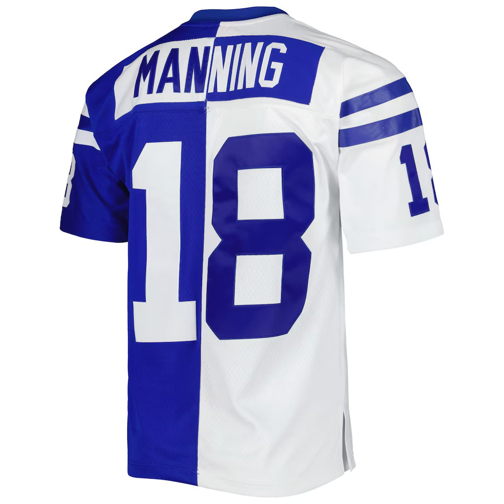 My Store IN.Colts #18 Peyton Manning Mitchell & Ness Royal-White Split Legacy Replica Stitched Jerseys