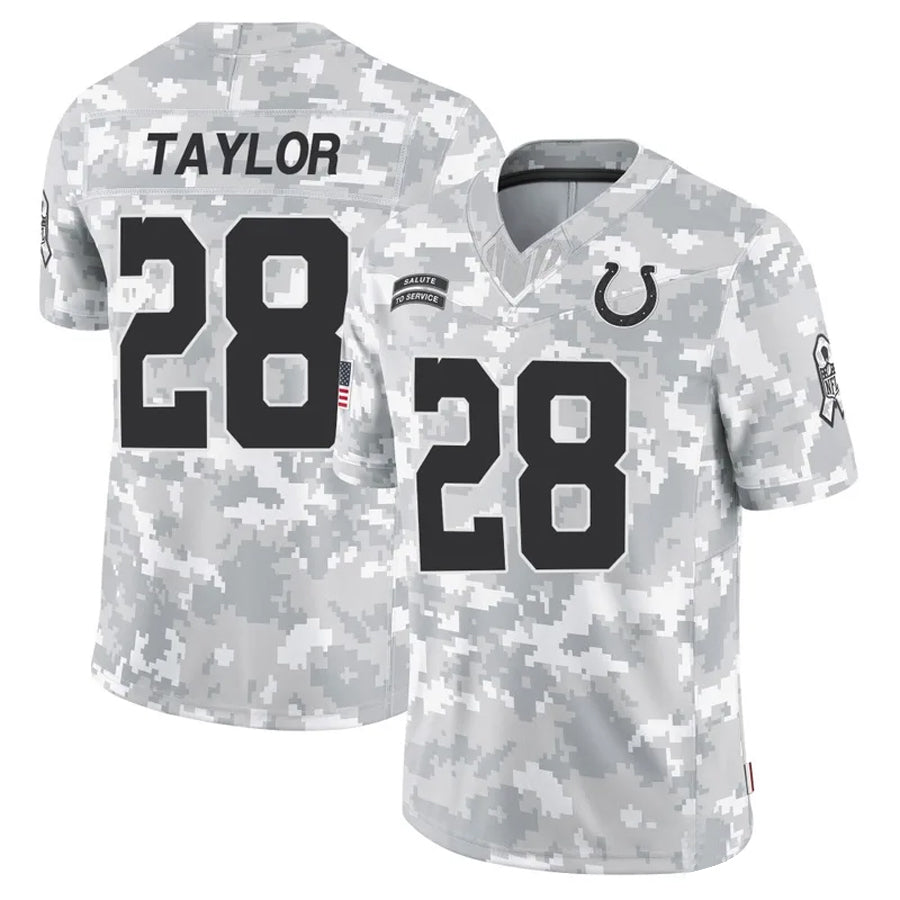 My Store IN.Colts #28 Jonathan Taylor Player Arctic Camo Salute to Service Limited Stitched Jerseys