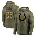 My Store IN.Colts #28 Jonathan Taylor Player Olive Salute To Service Hoodies Stitched Jerseys