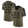My Store IN.Colts #28 Jonathan Taylor Player Olive Salute To Service Limited Game Stitched Jerseys