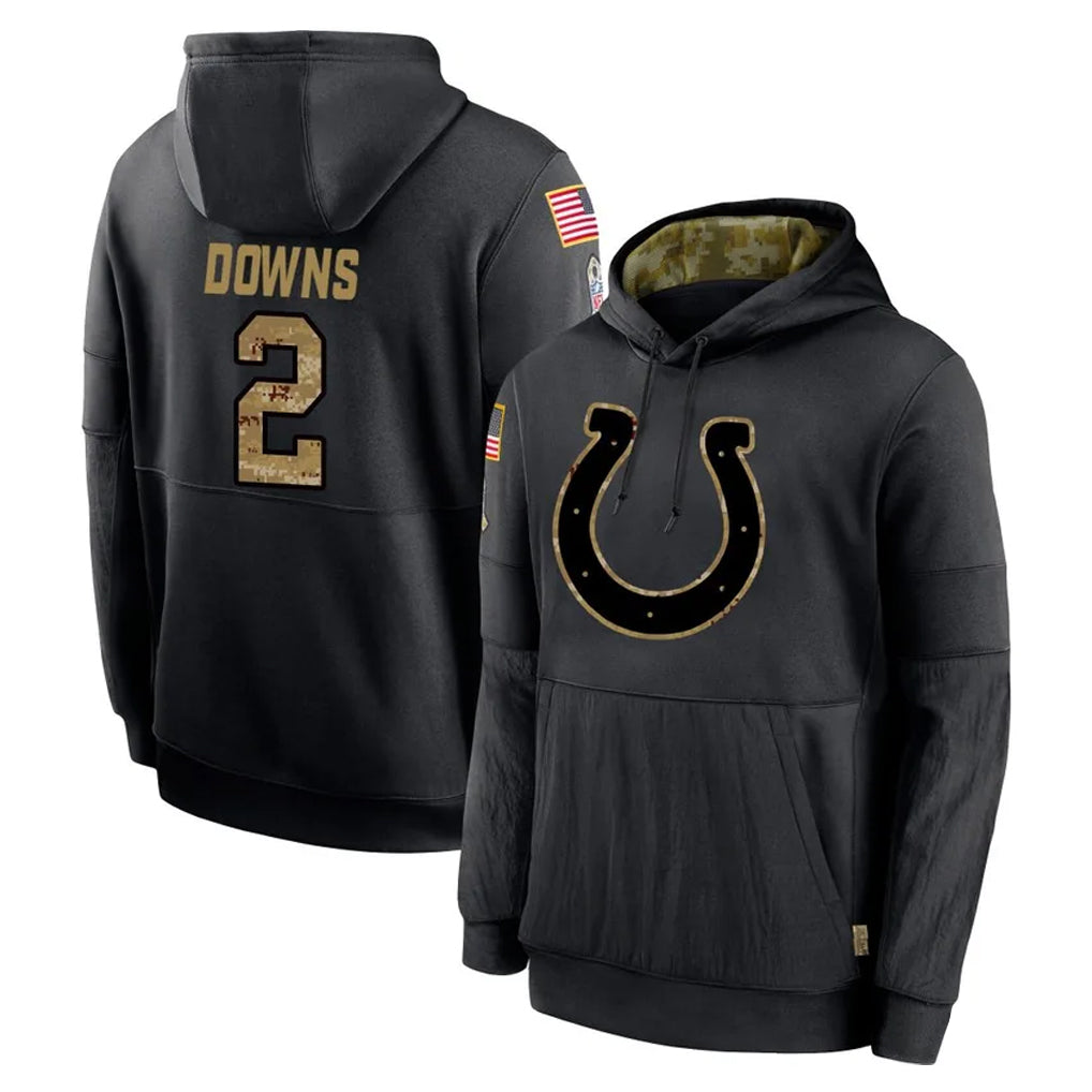 My Store IN.Colts #2 Josh Downs Player Black Salute to Service Hoodies Limited Game Stitched Jerseys