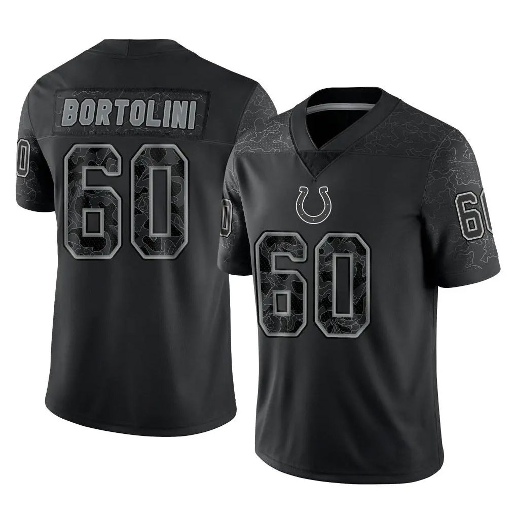 My Store IN.Colts #60 Tanor Bortolini Player Black Reflective Limited Game Stitched Jerseys