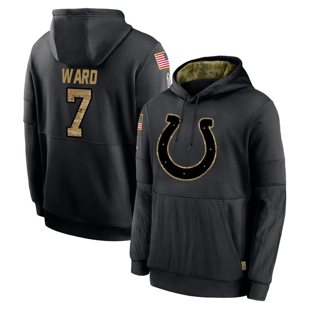 My Store IN.Colts #7 Charvarius Ward Sr. Player Black Salute to Service Hoodies Limited Game Stitched Jerseys