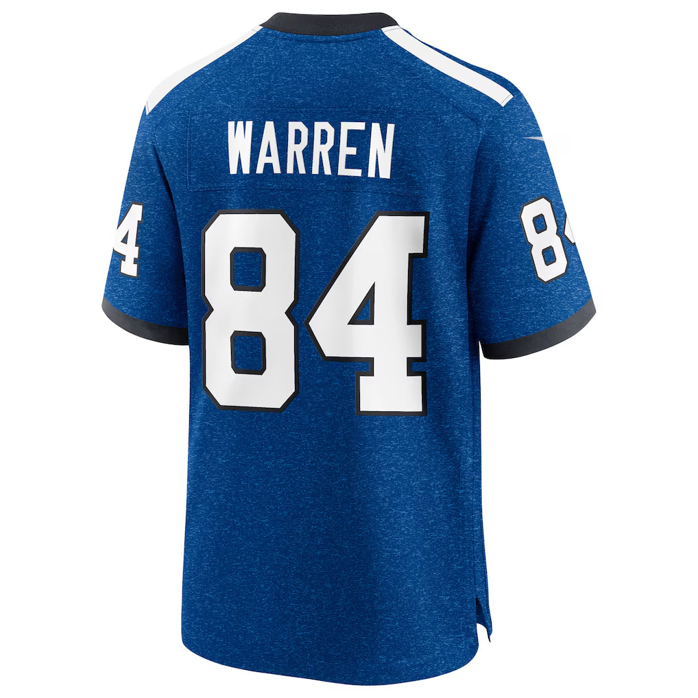 My Store IN.Colts #84 Tyler Warren Player Alternate 2 Indiana Nights Royal Stitched Jerseys