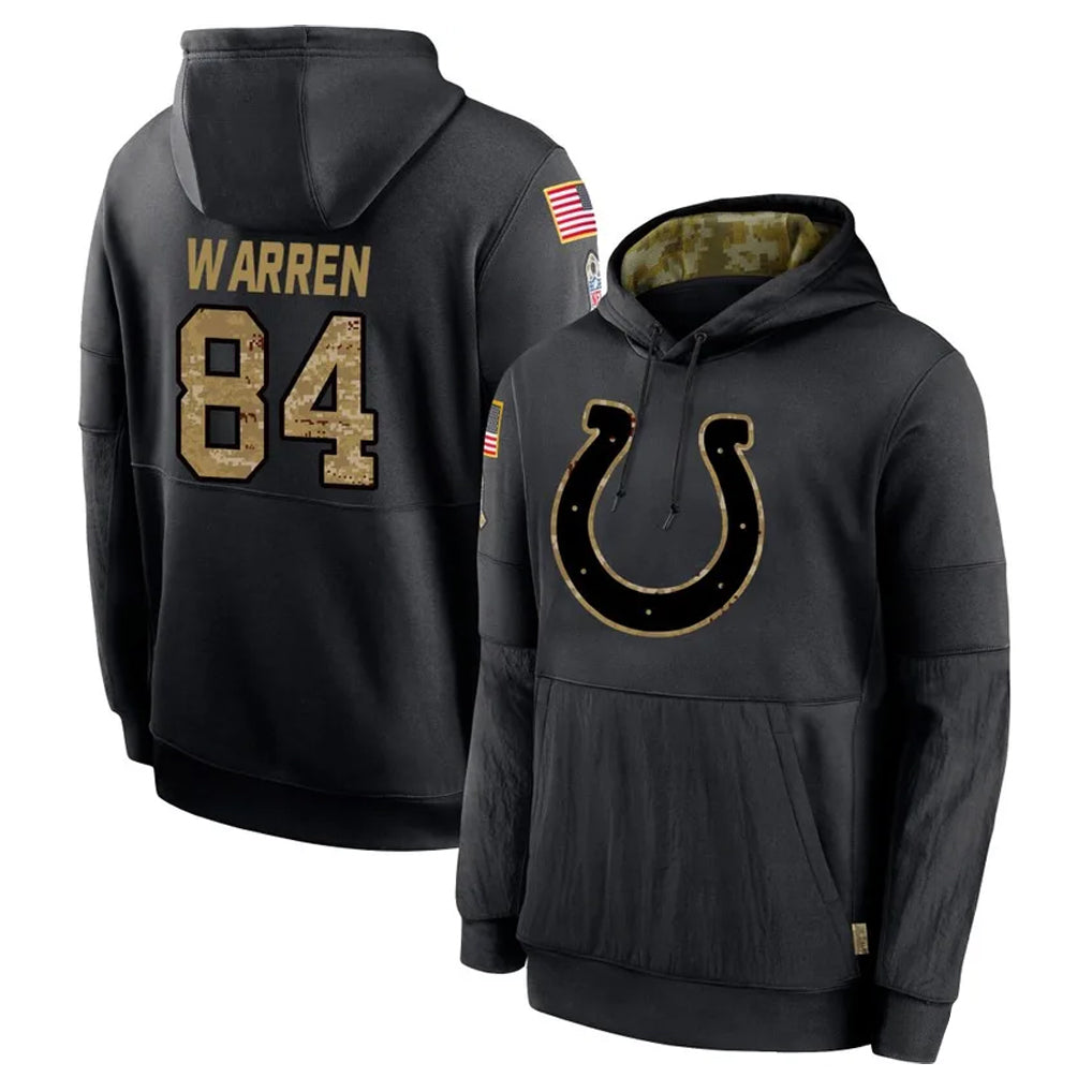 My Store IN.Colts #84 Tyler Warren Player Black Salute to Service Hoodies Limited Game Stitched Jerseys