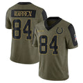 My Store IN.Colts #84 Tyler Warren Player Olive Salute To Service Limited Stitched Jerseys