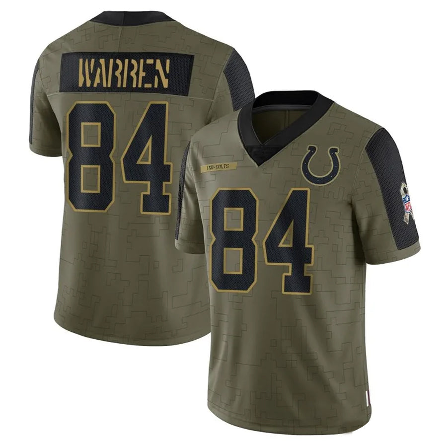 My Store IN.Colts #84 Tyler Warren Player Olive Salute To Service Limited Stitched Jerseys