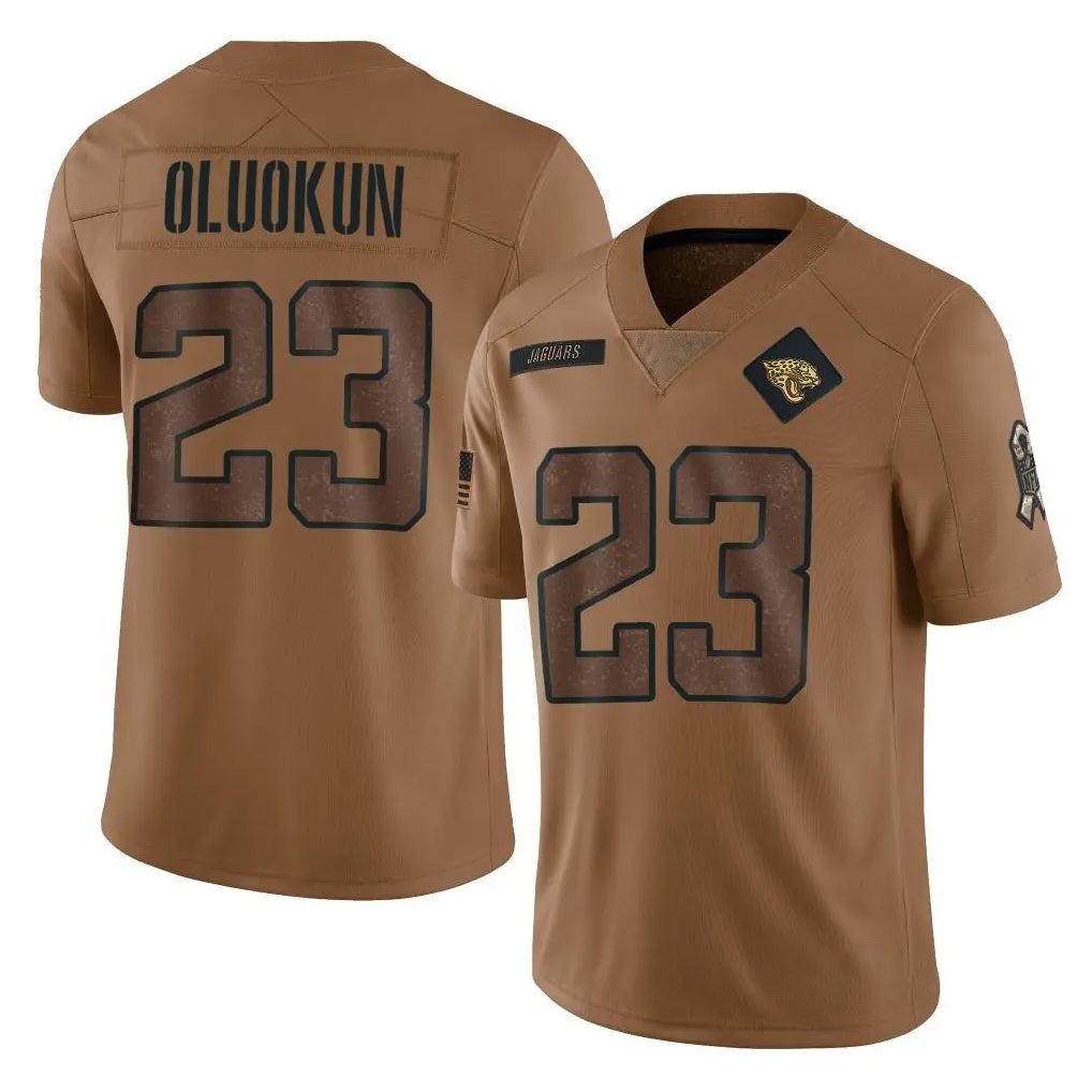 My Store J.Jaguars #23 Foyesade Oluokun Player Brown Salute To Service Limited Stitched Jerseys