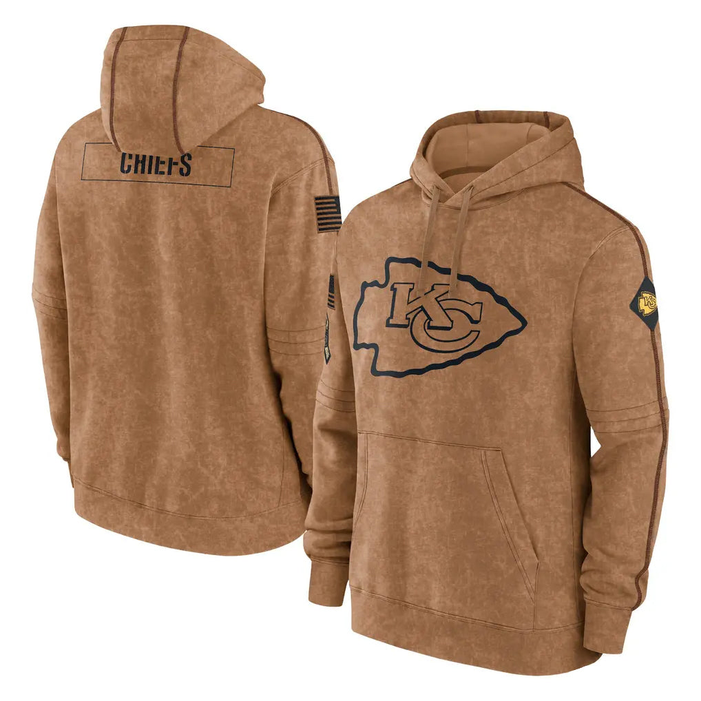 My Store KC.Chiefs Brown Salute to Service Hoodies Limited Game Blank Player Stitched Jerseys