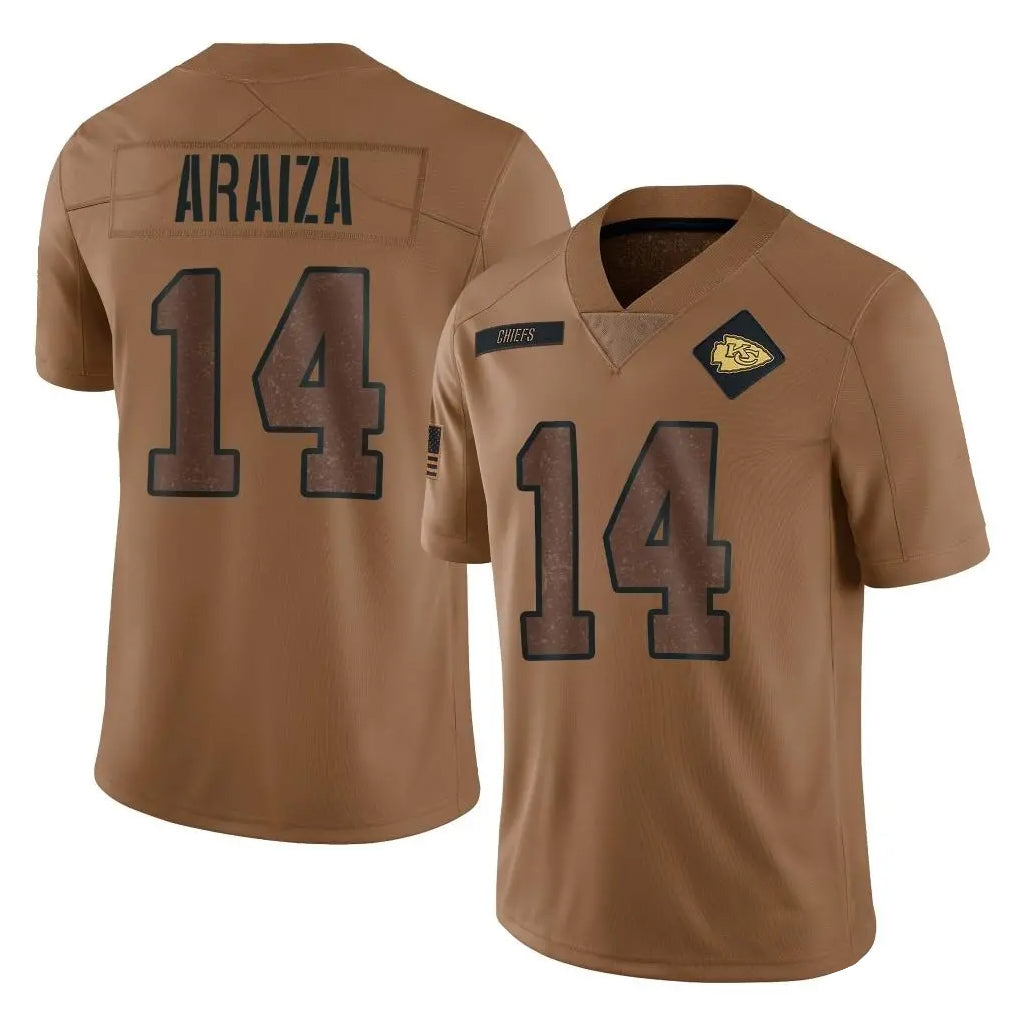 My Store KC.Chiefs #14 Matt Araiza Player Brown Salute To Service Limited Stitched Jerseys