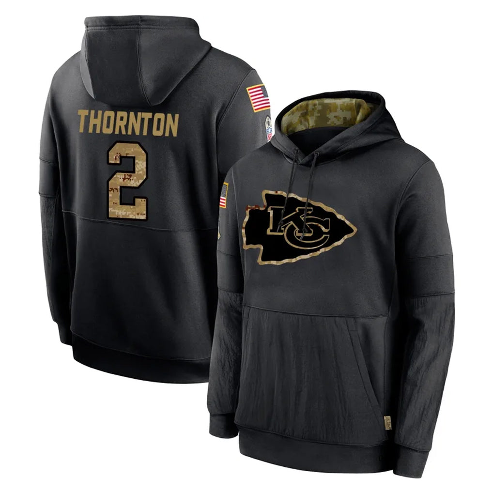 My Store KC.Chiefs #2 Tyquan Thornton Player Black Salute to Service Hoodies Limited Game Stitched Jerseys