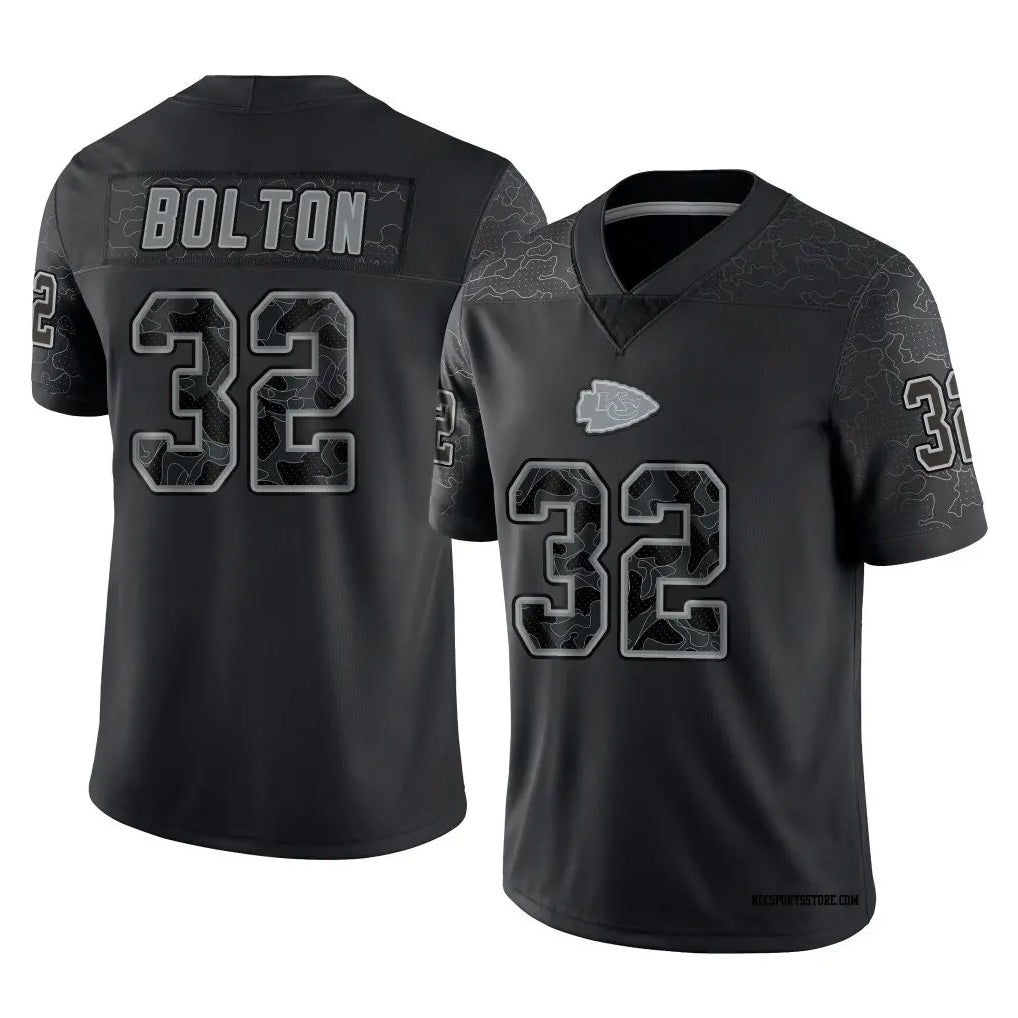 My Store KC.Chiefs #32 Nick Bolton Player Black Limited Reflective Game Stitched Jerseys