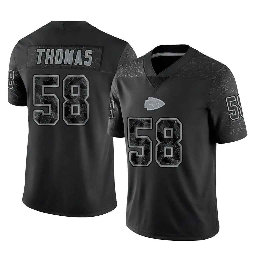 My Store KC.Chiefs #58 Derrick Thomas Player Black Limited Reflective Game Stitched Jerseys