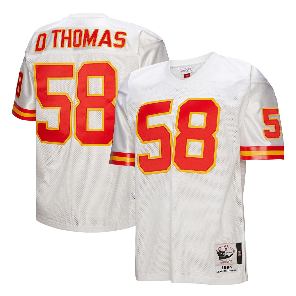My Store KC.Chiefs #58 Derrick Thomas Player White Mitchell & Ness 1994 Throwback Retired Stitched Jerseys