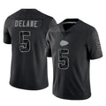 My Store KC.Chiefs #5 Mansoor Delane Player Black Limited Reflective Game Stitched Jerseys