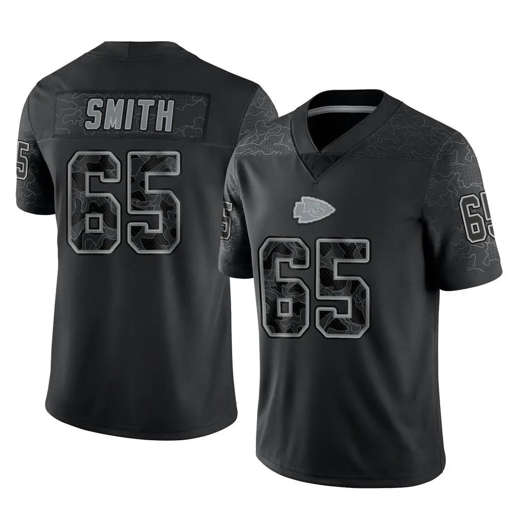 My Store KC.Chiefs #65 Trey Smith Player Black Limited Reflective Game Stitched Jerseys