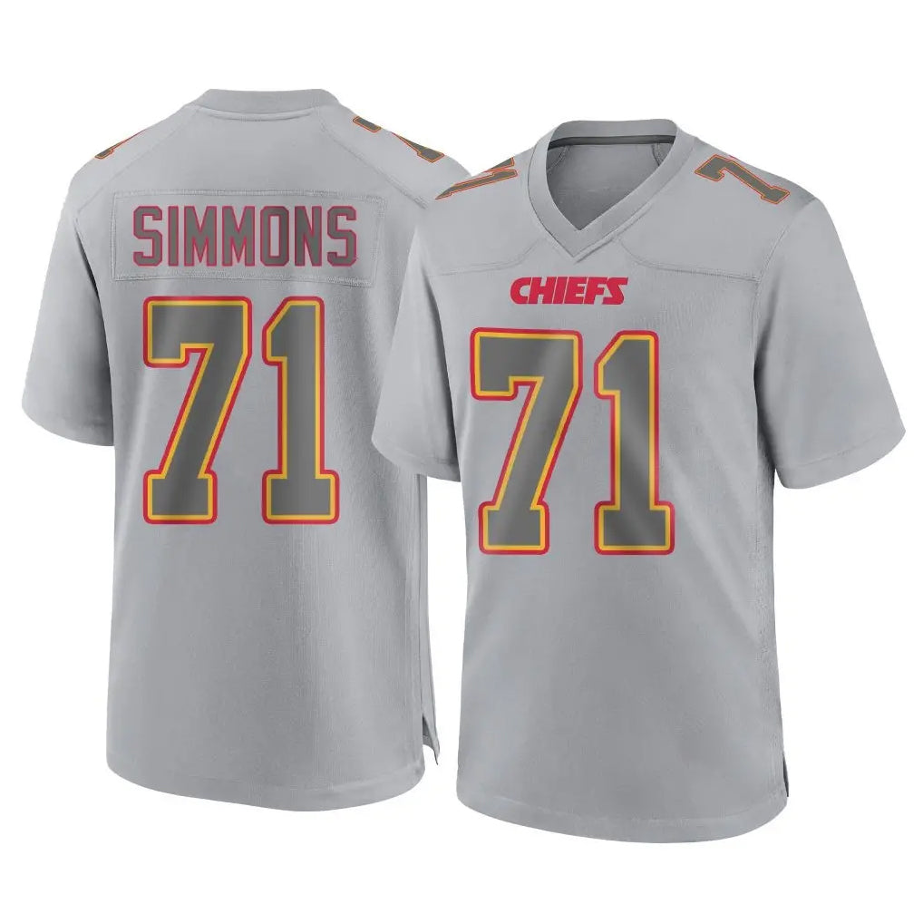 My Store KC.Chiefs #71 Josh Simmons Player Gray Atmosphere Fashion Game Stitched Jerseys