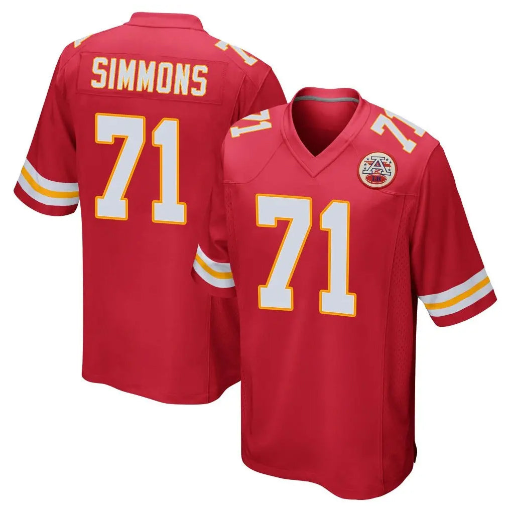 My Store KC.Chiefs #71 Josh Simmons Player Red Home Game Stitched Jerseys