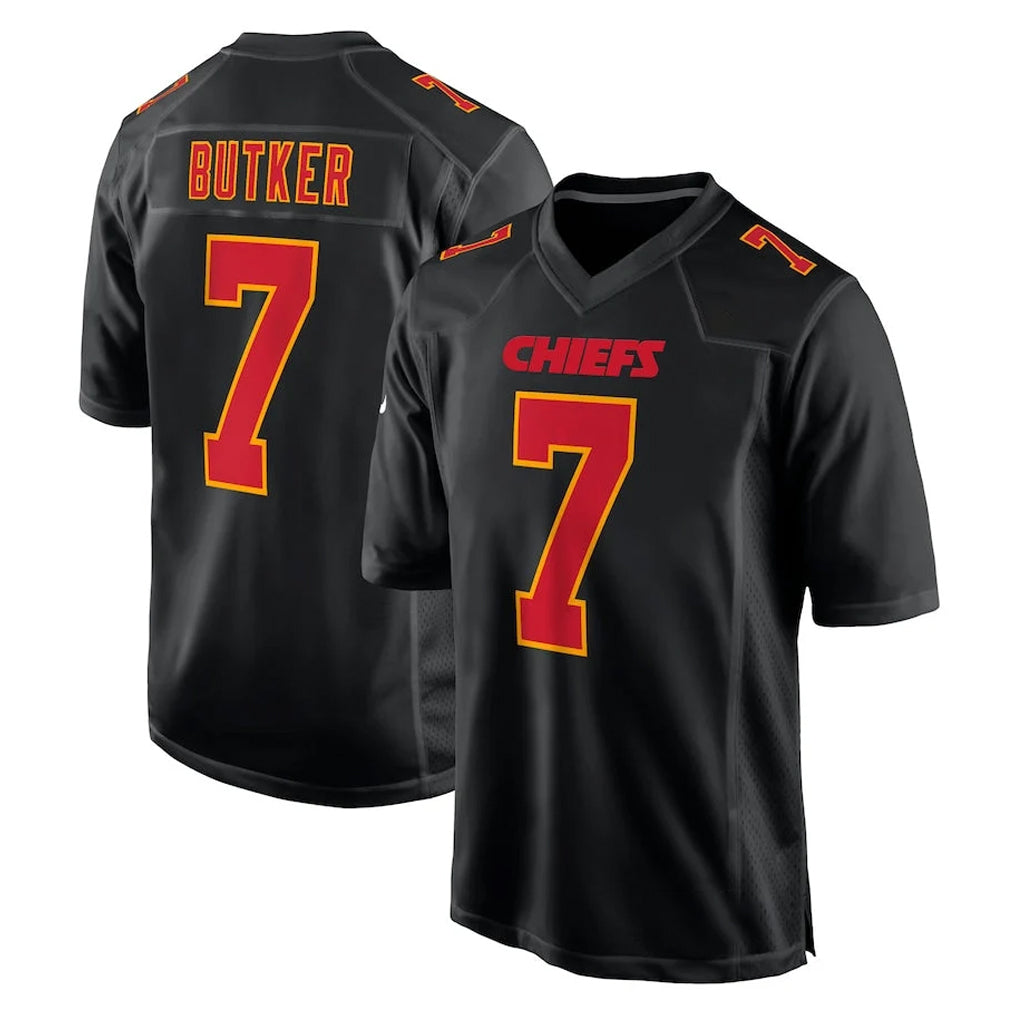 My Store KC.Chiefs #7 Harrison Butker Player Black Fashion Home Game Stitched Jerseys