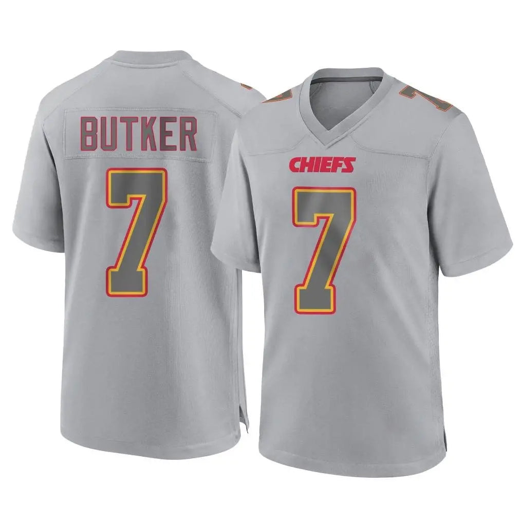 My Store KC.Chiefs #7 Harrison Butker Player Gray Atmosphere Fashion Game Stitched Jerseys