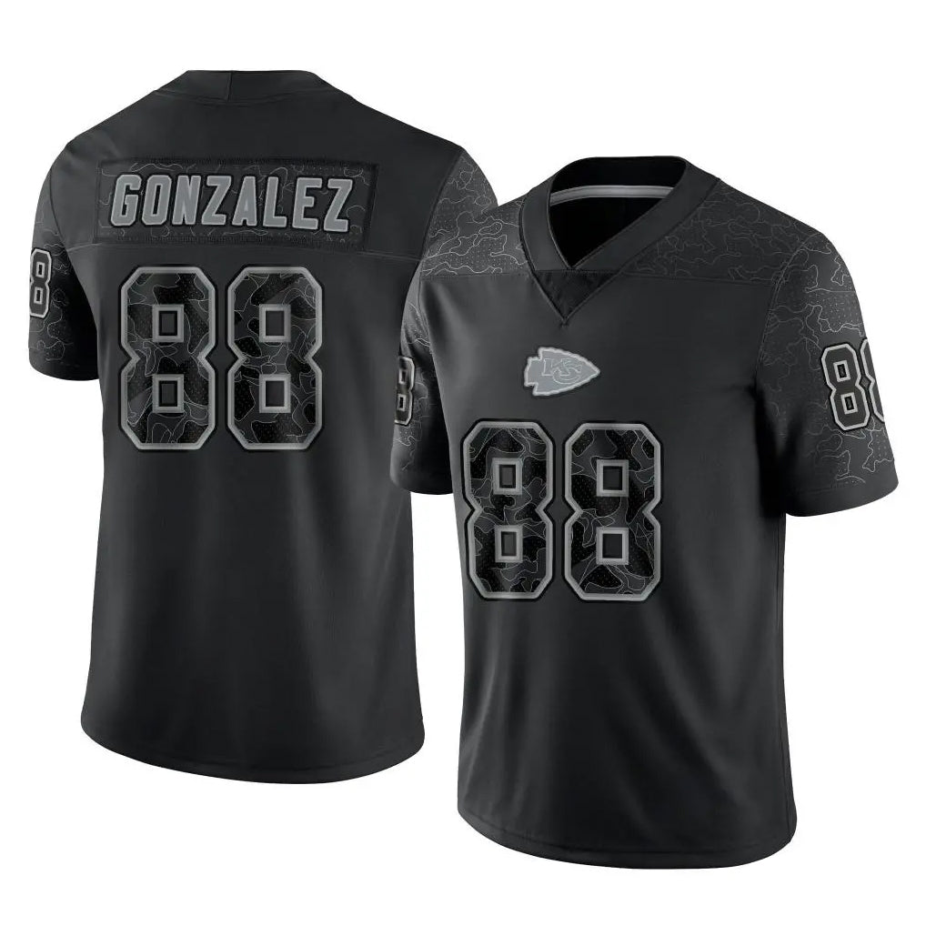 My Store KC.Chiefs #88 Tony Gonzalez Player Black Limited Reflective Game Stitched Jerseys