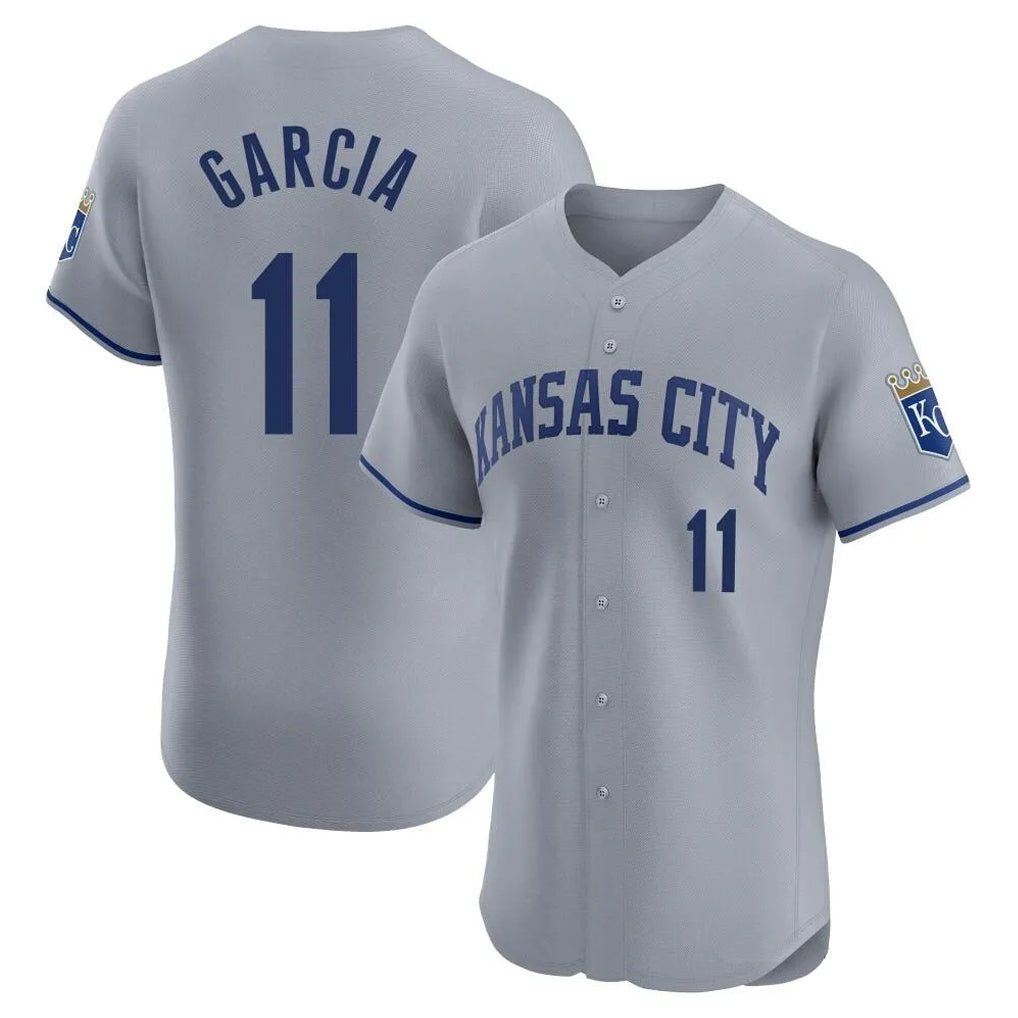 My Store KC.Royals #11 Maikel Garcia Player Gray Limited Elite Home Stitched Jerseys