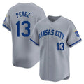 My Store KC.Royals #13 Salvador Perez Player Gray Limited Home Stitched Jerseys