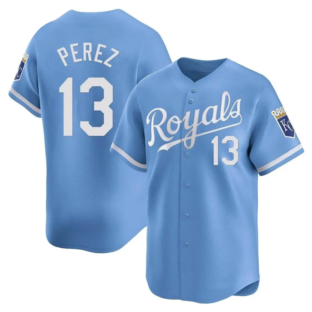 My Store KC.Royals #13 Salvador Perez Player Light Blue Alt Limited Home Stitched Jerseys