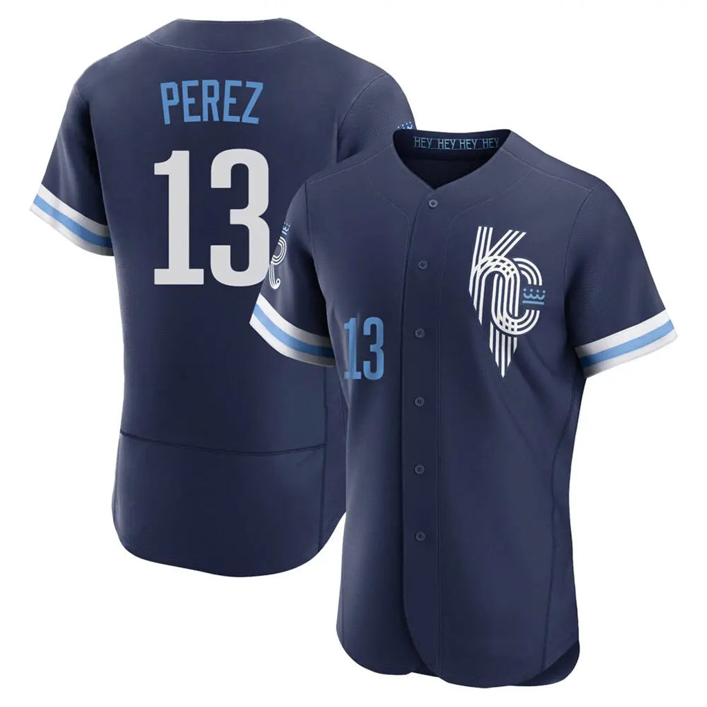 My Store KC.Royals #13 Salvador Perez Player Navy City Connect Limited Elite Home Stitched Jerseys