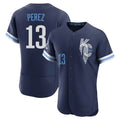 My Store KC.Royals #13 Salvador Perez Player Navy City Connect Limited Elite Home Stitched Jerseys