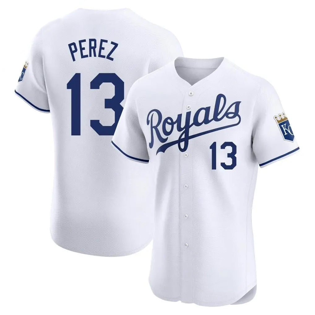 My Store KC.Royals #13 Salvador Perez Player White Alt Limited Elite Home Stitched Jerseys