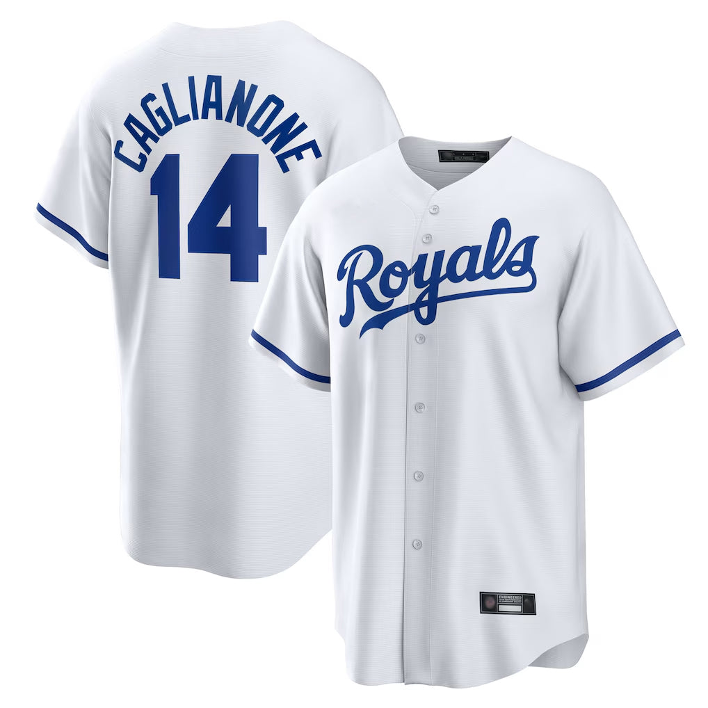 My Store KC.Royals #14 Jac Caglianone Player White Home Game Stitched Jerseys