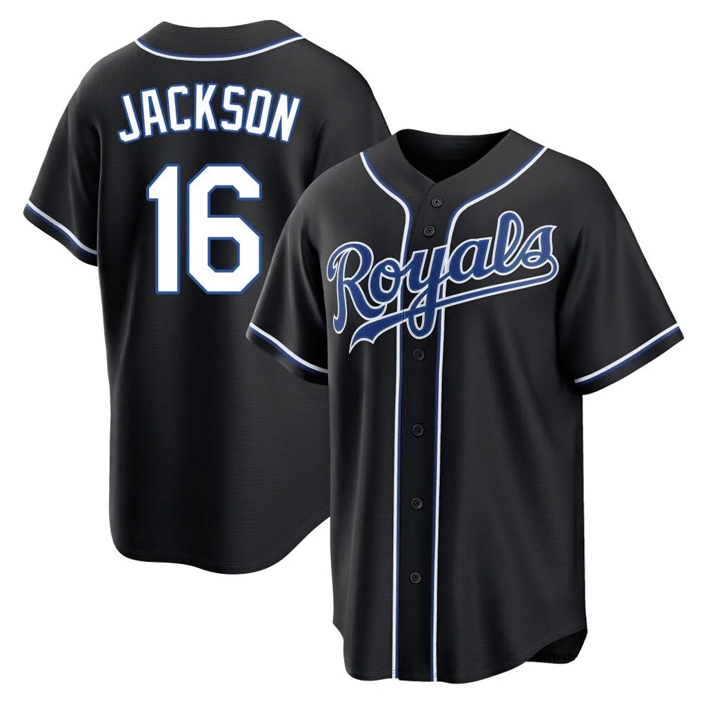 My Store KC.Royals #16 Bo Jackson Player Black Carbon Fashion Home Game Stitched Jerseys