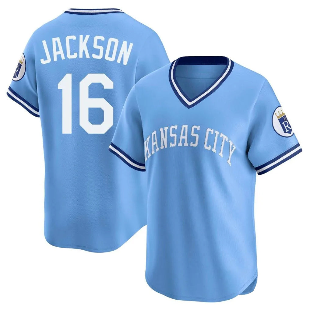 My Store KC.Royals #16 Bo Jackson Player Light Blue Limited Throwback Cooperstown Collection T-shirt Stitched Jerseys