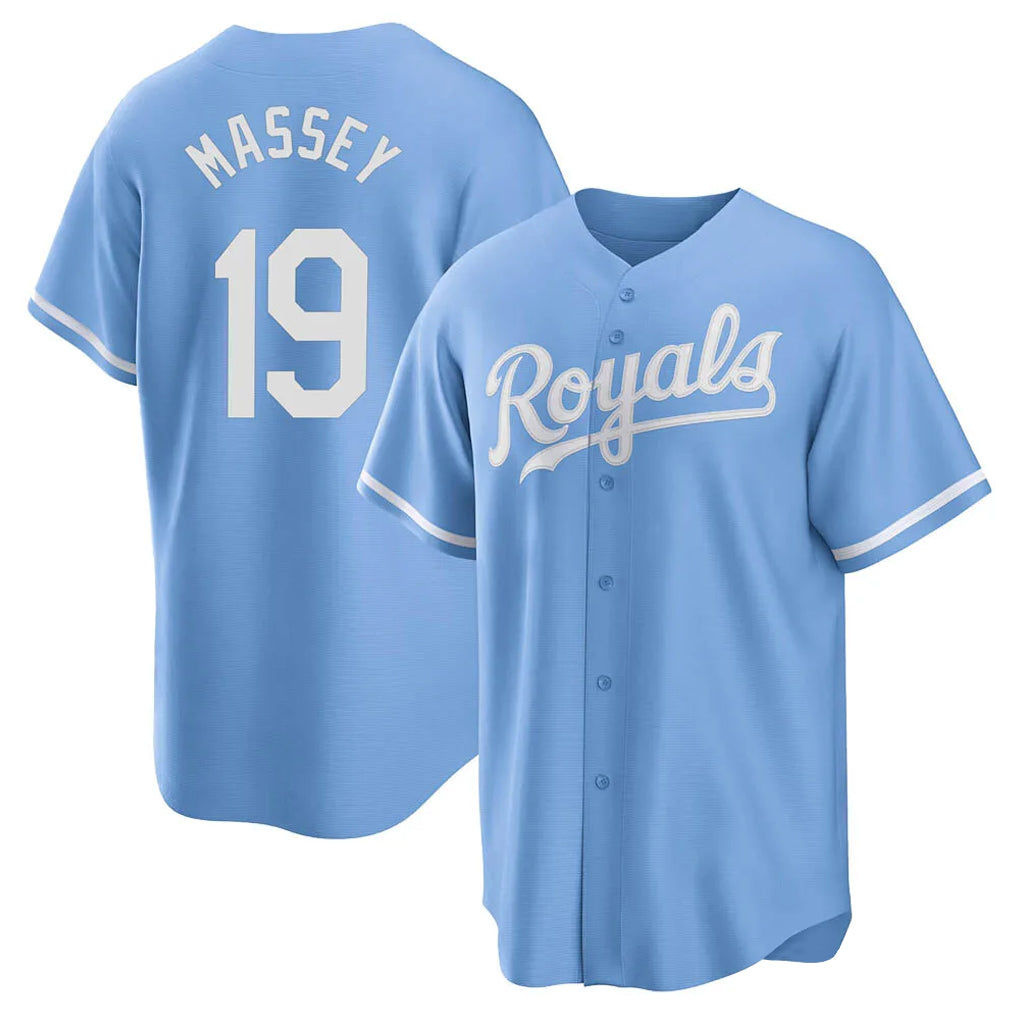 My Store KC.Royals #19 Michael Massey Player Light Blue Home Game Stitched Jerseys