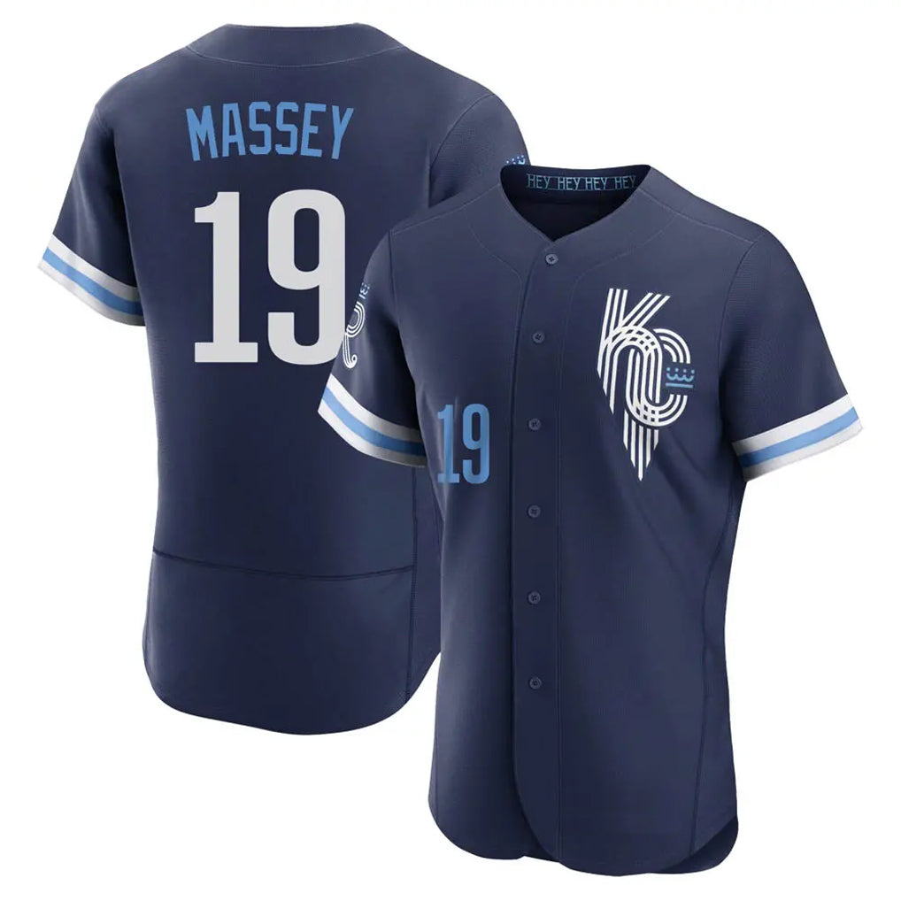 My Store KC.Royals #19 Michael Massey Player Navy City Connect Limited Elite Home Stitched Jerseys