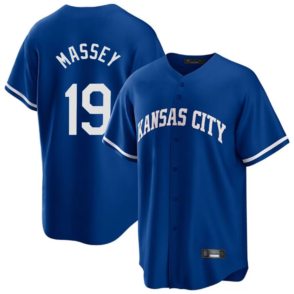 My Store KC.Royals #19 Michael Massey Player Royal Game Home Stitched Jerseys