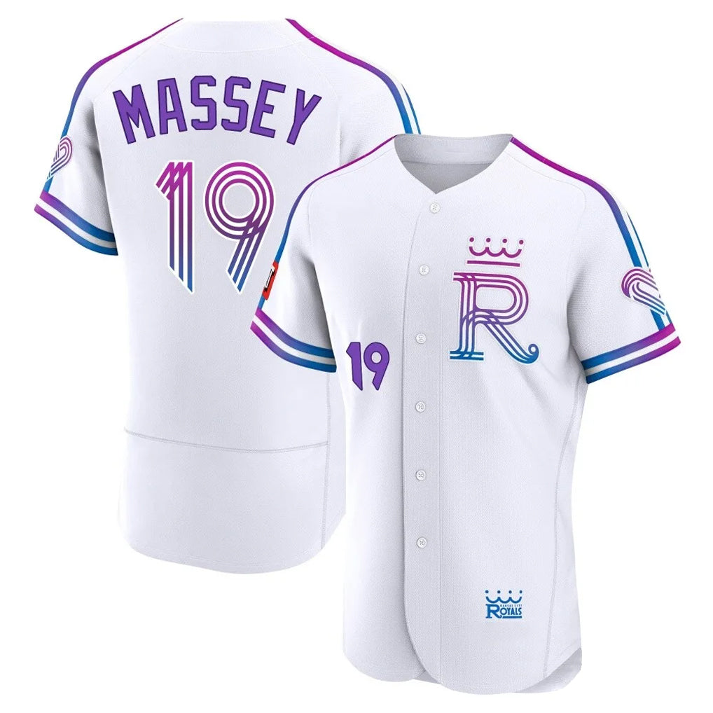 My Store KC.Royals #19 Michael Massey Player White 2026 City Connect Limited Elite Home Stitched Jerseys