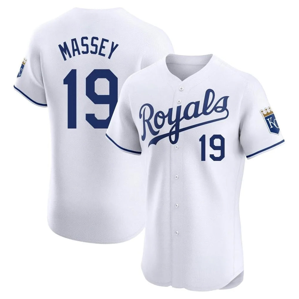 My Store KC.Royals #19 Michael Massey Player White Alt Limited Elite Home Stitched Jerseys
