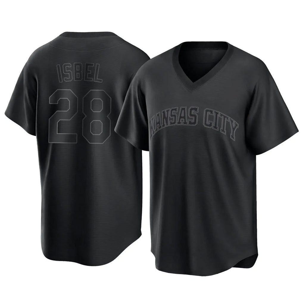 My Store KC.Royals #28 Kyle Isbel Player Black Fashion Game Stitched Jerseys