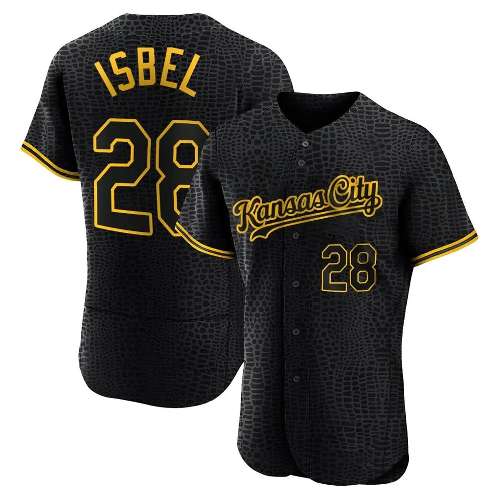 My Store KC.Royals #28 Kyle Isbel Player Black Snake Skin City Limited Elite Stitched Jerseys