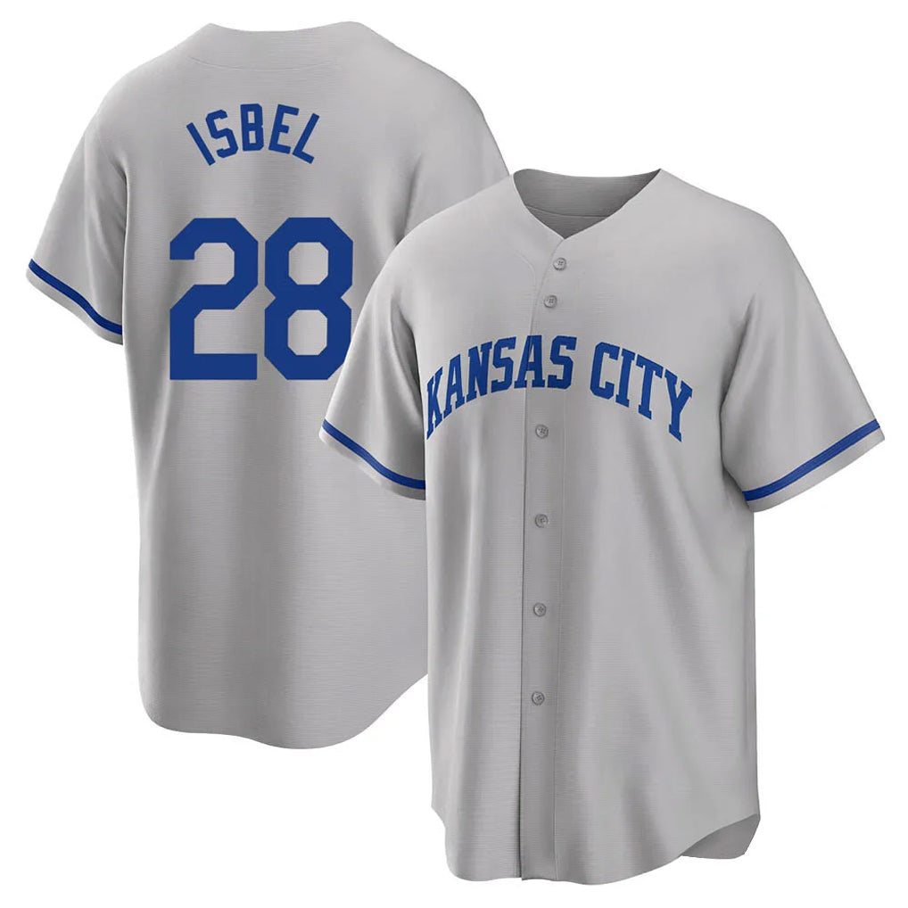 My Store KC.Royals #28 Kyle Isbel Player Gray Game Home Stitched Jerseys
