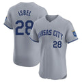 My Store KC.Royals #28 Kyle Isbel Player Gray Limited Elite Home Stitched Jerseys