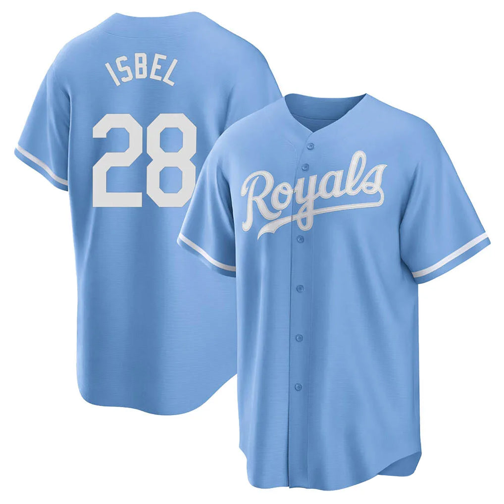 My Store KC.Royals #28 Kyle Isbel Player Light Blue Home Game Stitched Jerseys
