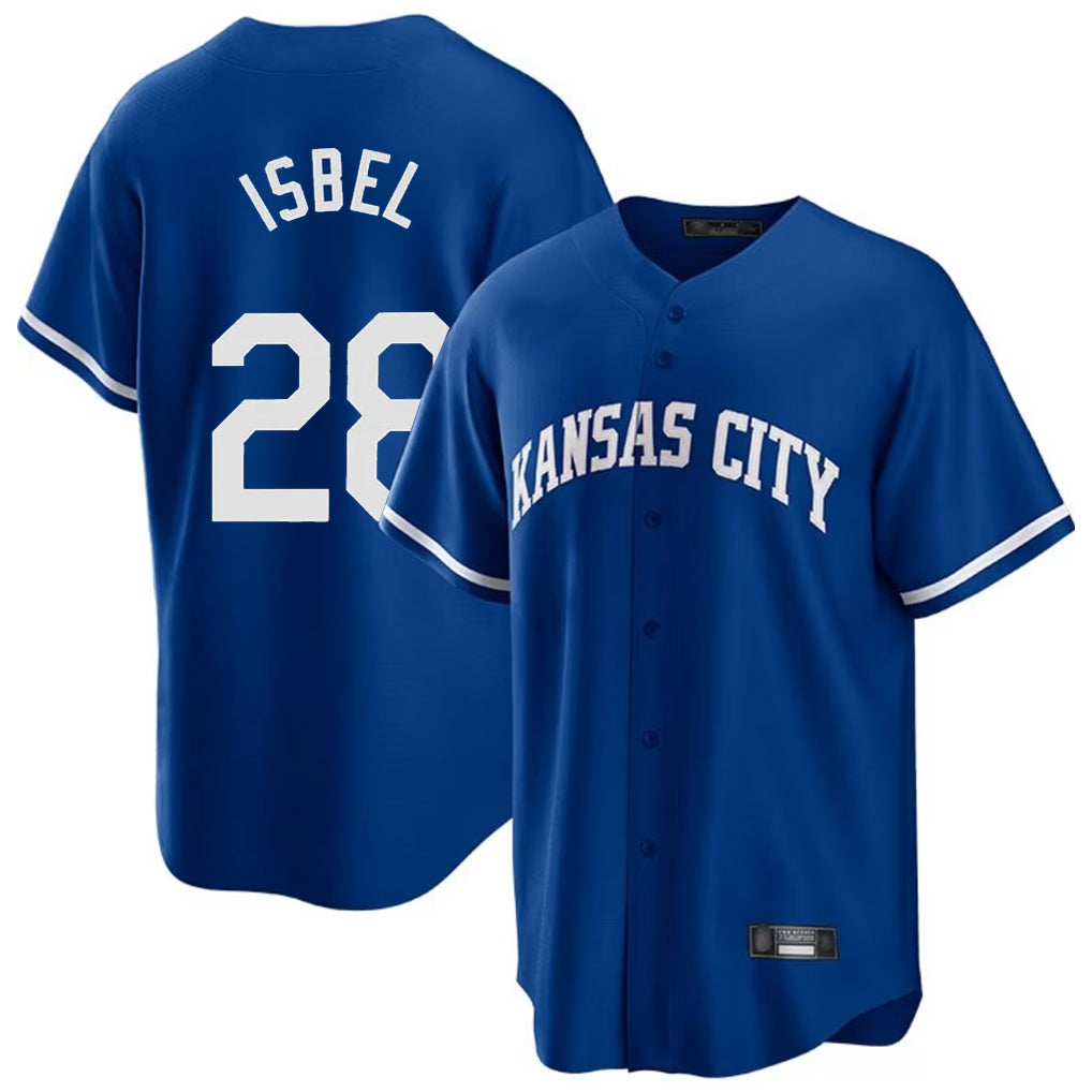 My Store KC.Royals #28 Kyle Isbel Player Royal Game Home Stitched Jerseys