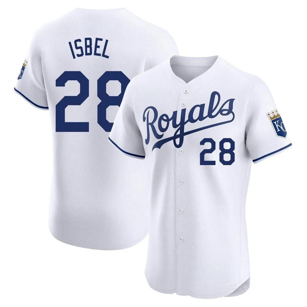 My Store KC.Royals #28 Kyle Isbel Player White Alt Limited Elite Home Stitched Jerseys
