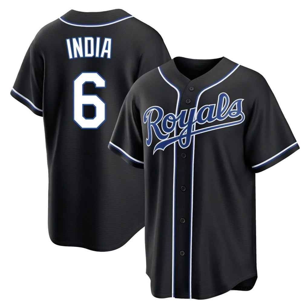 My Store KC.Royals #6 Jonathan India Player Black Carbon Fashion Home Game Stitched Jerseys