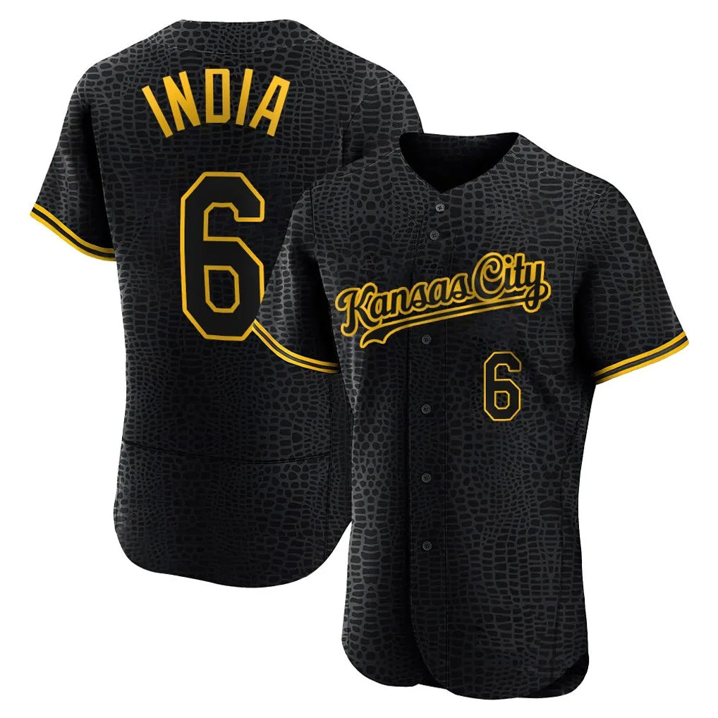My Store KC.Royals #6 Jonathan India Player Black Snake Skin City Limited Elite Stitched Jerseys