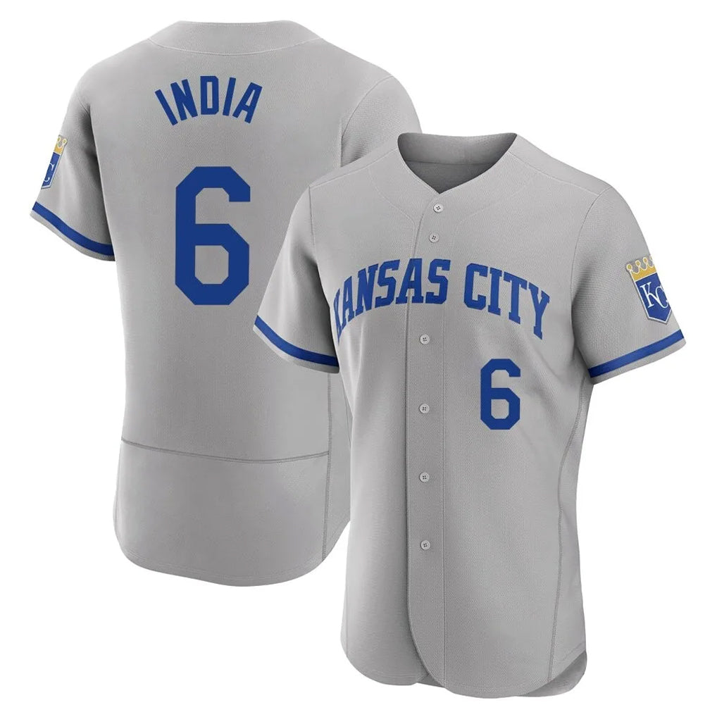 My Store KC.Royals #6 Jonathan India Player Gray Limited Elite Home Game Stitched Jerseys