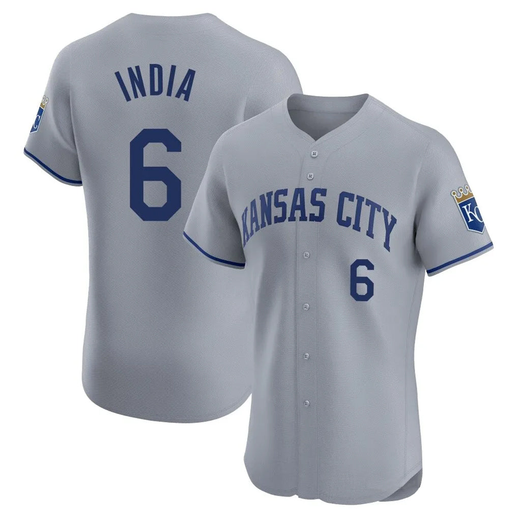 My Store KC.Royals #6 Jonathan India Player Gray Limited Elite Home Stitched Jerseys